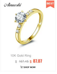 AINUOSHI Трендовое кольцо с тремя камнями 14 K, однотонное белое/желтое золото, День Святого Валентина, 1,6 карат, принцесса, огранка, Сона, бриллиантовое обручальное кольцо