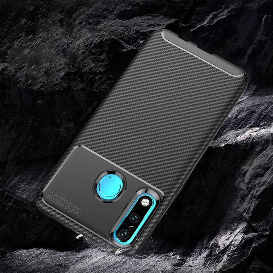 Силиконовый чехол для Huawei P30 Lite p30lite защитный чехол-бампер из углеродного волокна