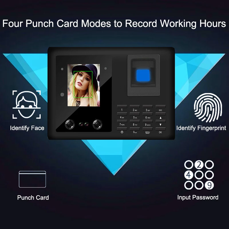 Биометрическая система учёта времени часы работник TCPIP USB распознавание лица