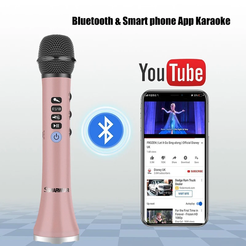 FELYBY профессиональный bluetooth беспроводной микрофон динамик ручной караоке