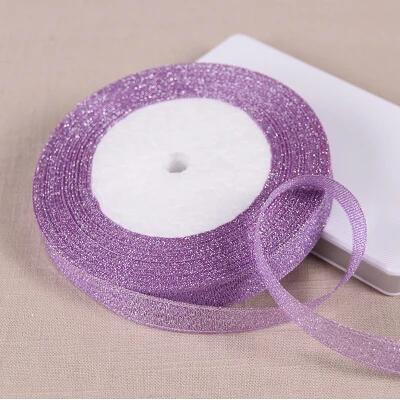 Free shipping (25 yards) 1/2&quot 12mm Glitter Metallic Ribbons Colorful Organza Ribbon Wedding Party Festive Decaration Gift | Дом и сад