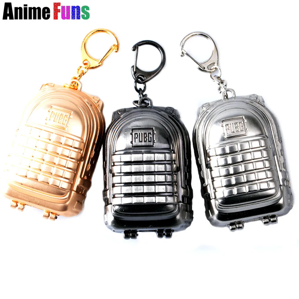 7cm Playerunknown's Battlegrounds Keyring Game PUBG Backpack Level 3 Model Keychain Charm Gift Souvenir for fans drop-shipping |