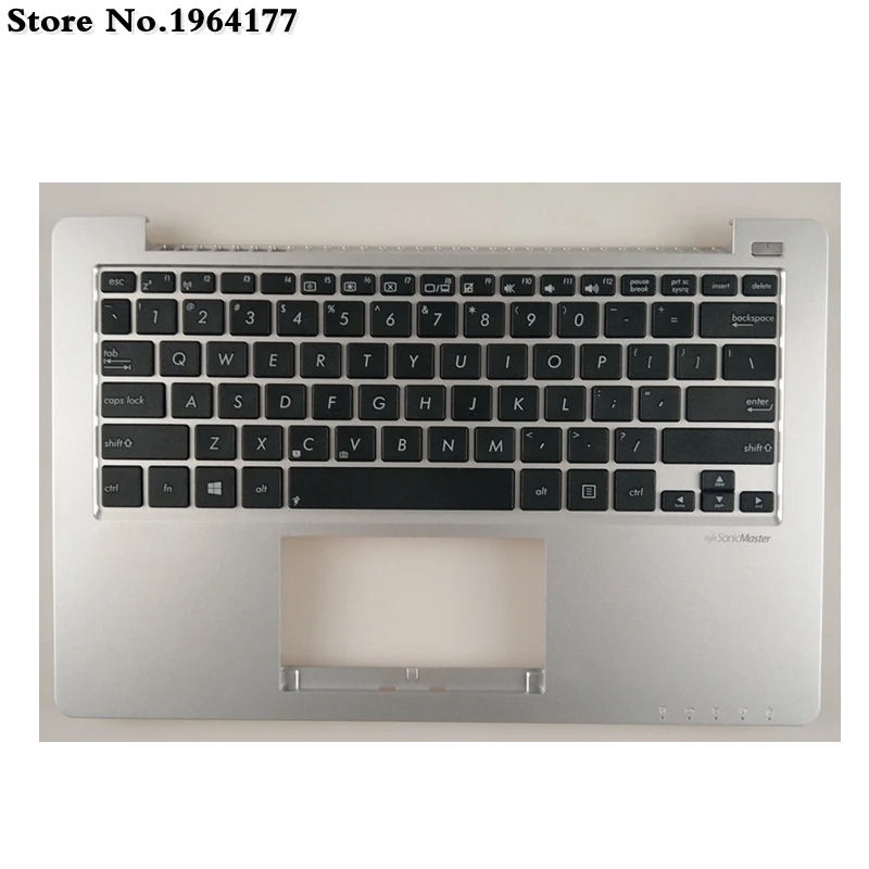 

NEW c case For ASUS X201 X201E X202 x202e Palmrest Cover upper case US version keyboard bezel English silver TOPCASE CASE