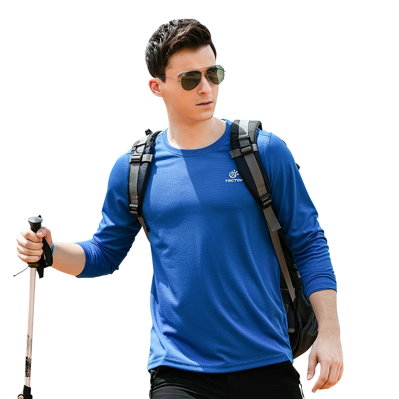 Tectop для спорта на открытом воздухе весна осень мужские быстросохнущие футболки с