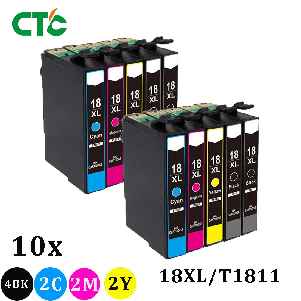 10 шт 18XL T1811 T1816 картридж совместим с Epson XP205 XP305 XP322 XP315 XP212 XP402 XP30 XP225 XP325 XP422