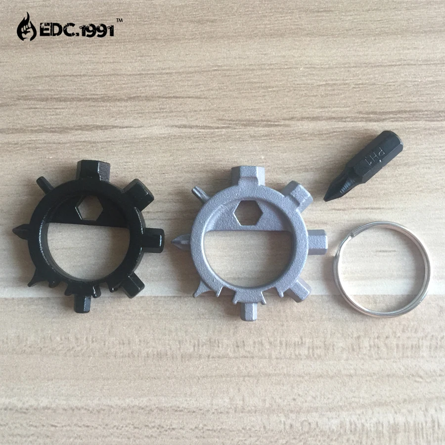 Multi function stainless steel EDC toos 12 screwdriver key ring bottle opener bicycle adjust tools | Спорт и развлечения