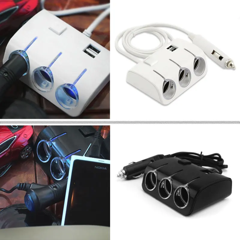 Автомобильный прикуриватель с 3 портами USB 120 Вт 5 В|charger 12v|charger chargercharger lighter |