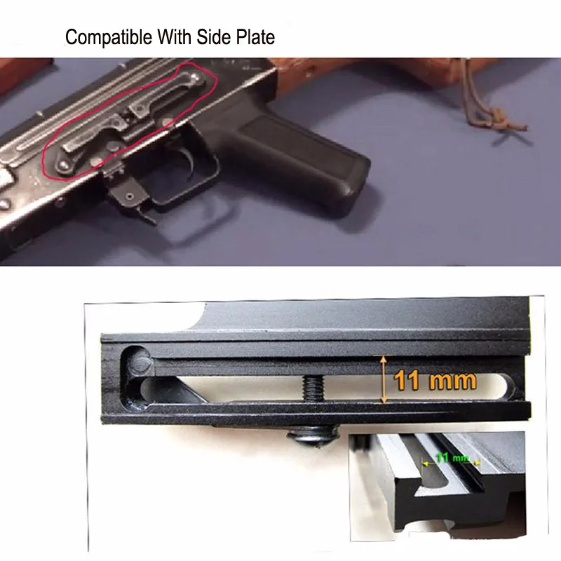 

Quick Release Side Lock Scope Mount Laser Flashlight Mount W/ Dual 1913 Picatinny Rail For Airsoft AK/AKS Saiga Rifle