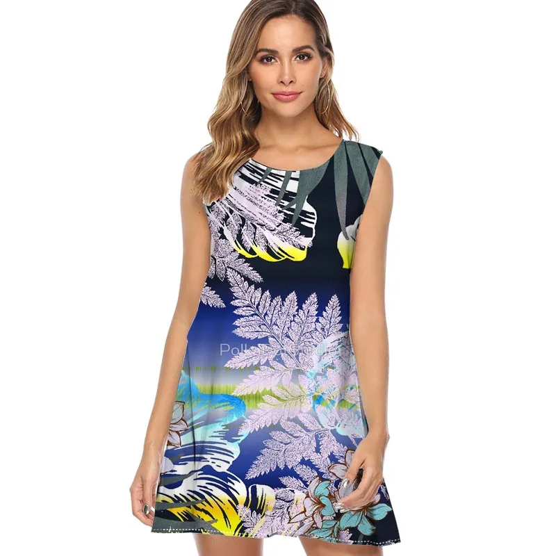 Новое летнее для пляжа в богемном стиле платья вечеринок Женская Туника без