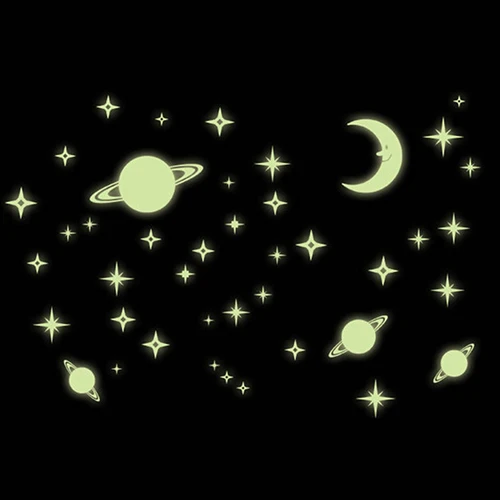 Креативные ночные темные светящиеся Космические Планеты настенные наклейки
