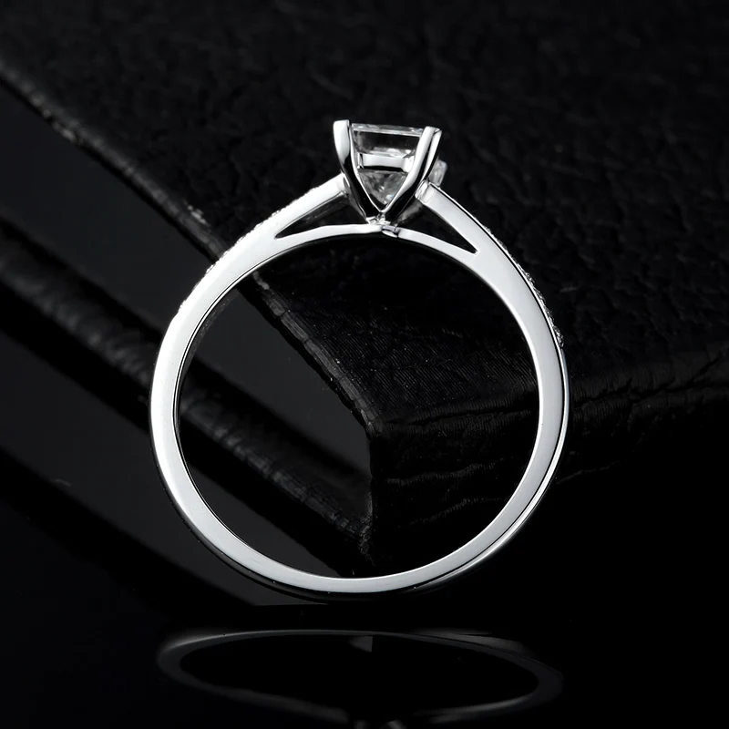 ANI 18 K Белое Золото(AU750) обручальное кольцо подлинное 0,4 CT Принцесса Cut Сертифицированный I/SI АЛМАЗ Anillos 1 ряд дрель дизайн ювелирные изделия