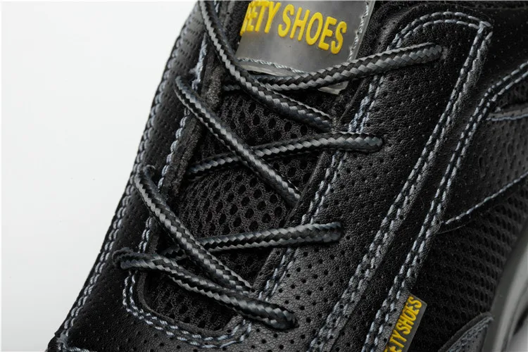 Мужская дышащая обувь со стальным носком для улицы; противоскользящие рабочие ботинки; мужские спортивные туфли с низким прокалыванием; нескользящие ботинки