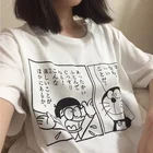Футболка HAHAYULE женская с японским аниме, новинка 2018, футболка Doraemon, летние футболки с коротким рукавом для мальчиков Doraemon, топы, женская футболка