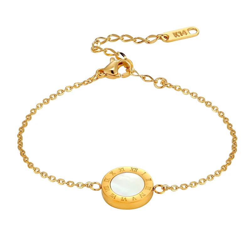 Модные красивые двухсторонние браслеты из ракушек и эмали с римскими цифрами