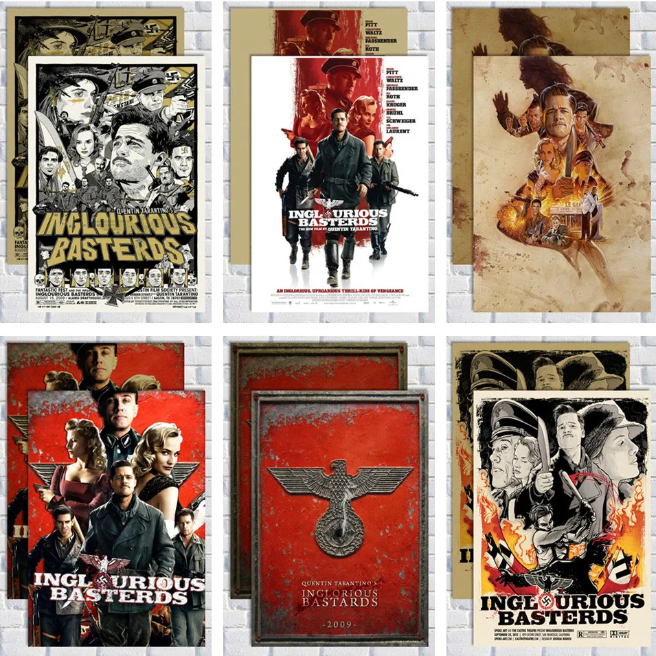 Художественный постер Inglourious Basterds из крафт бумаги для бара кафе фирменное