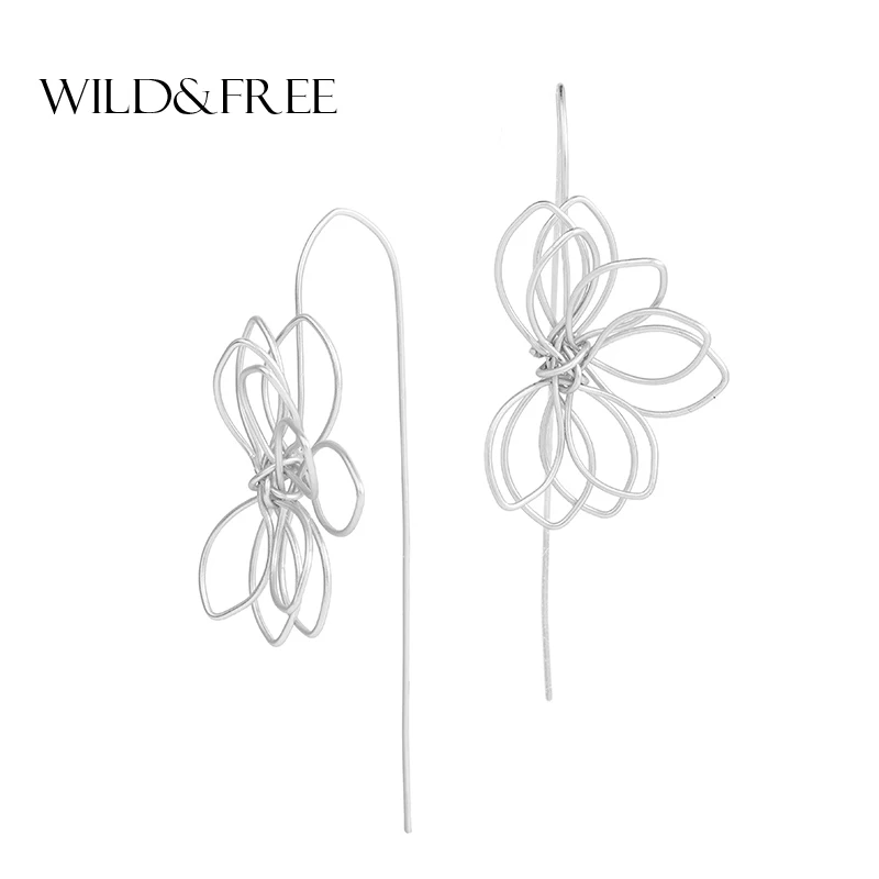 Wild &amp Бесплатная доставка Новое поступление серьги с подвеской в виде цветка