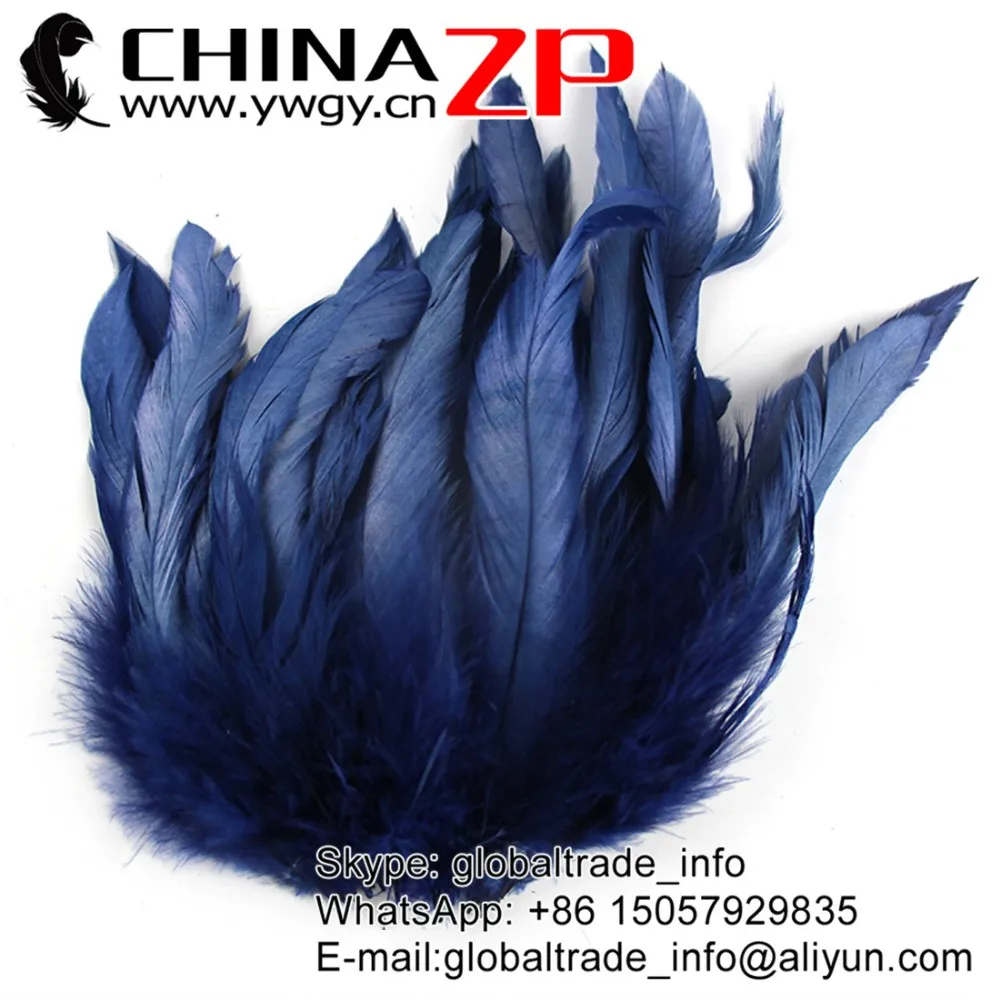 CHINAZP завод Размер "-8"(15-20 см) 200 шт./лот выбранный Прайм качество окрашенный темно-синий с цыплёнком Coque перья
