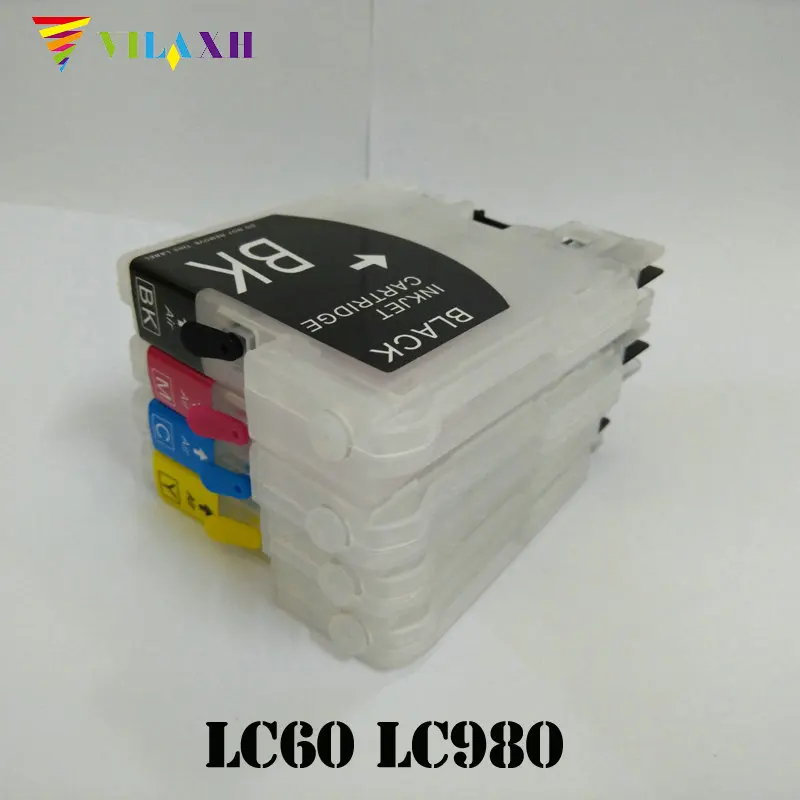 Многоразовый картридж Vilaxh LC38 LC60 LC65 LC980 LC61 LC985 LC39 LC67 LC1100 для Brother DCP 185C 195C 9805C J315 J515 J125 |