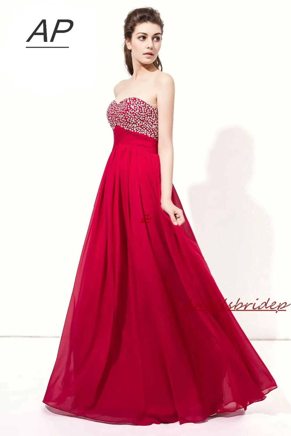 ANGELSBRIDEP Дешевые Длинные Свадебные платья vestido madrinh Сексуальное Милое шифоновое Vestido Madrinha Формальное вечернее платье Лидер продаж