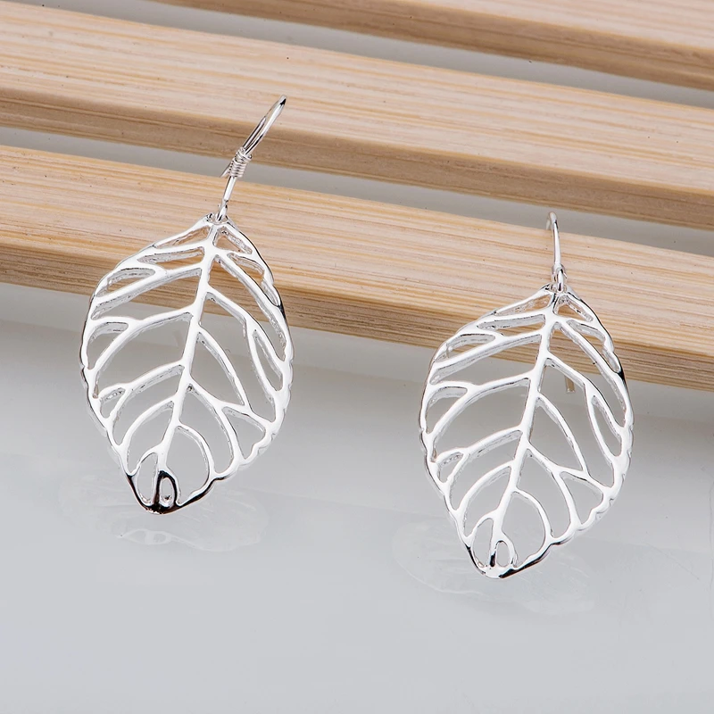 Silver Plated earrings fashion jewelry leafy floristic fresh /cguakyba dycampja LQ-E247 | Украшения и аксессуары