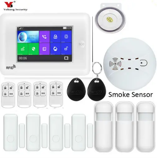 Yobang Security WIFI 4.3inch Touch Screen Wireless siren Home GSM Alarm System Android IOS APP remote control Alert | Безопасность и