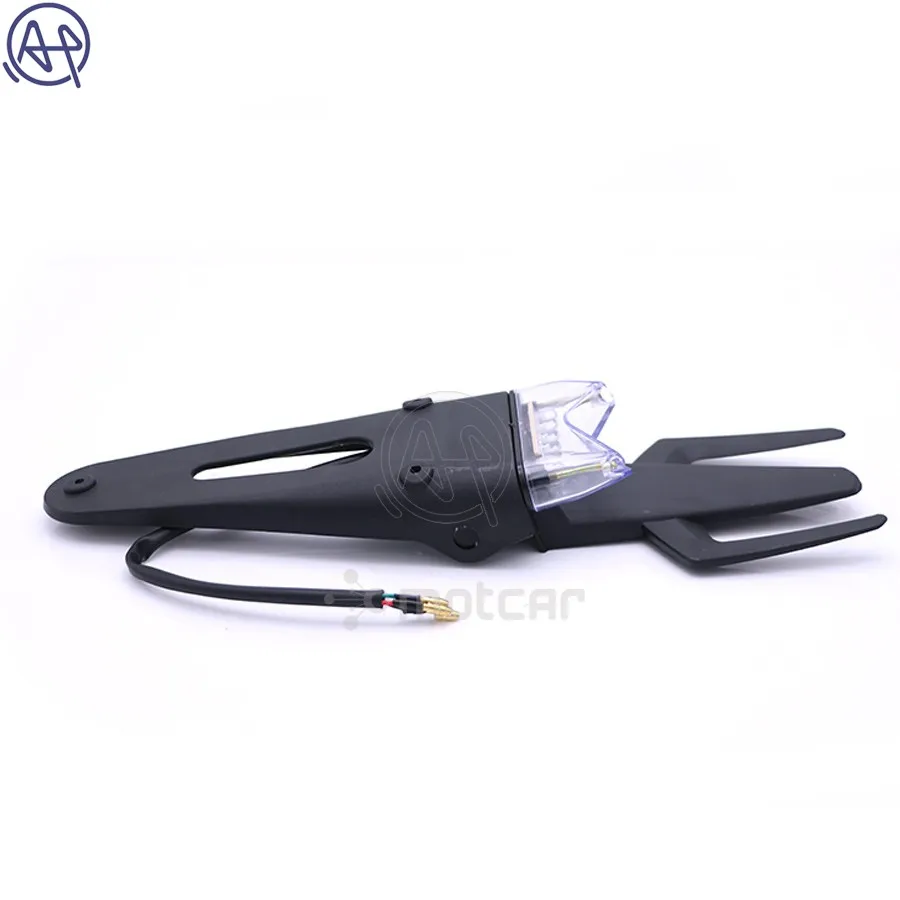 Автомобильный крест заднее крыло Черный ABS держатель номерного знака 12V LED