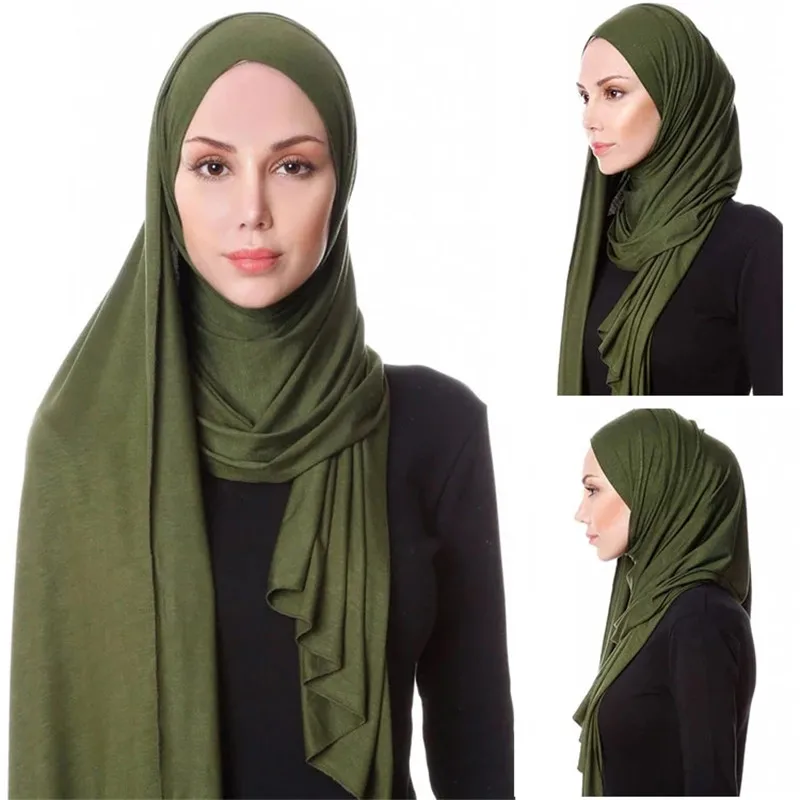2019 мусульманский хиджаб из Джерси шарф для женщин femme musulman hijabs Исламские