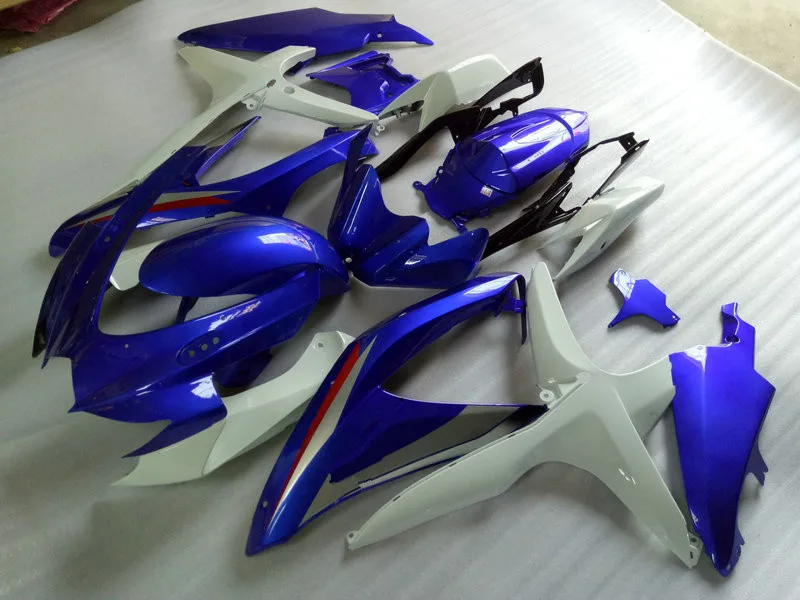 Комплект обтекателей под давлением для GSXR600 750 K8 08 09 GSXR 600 GSXR750 2008 2009 ABS белый синий