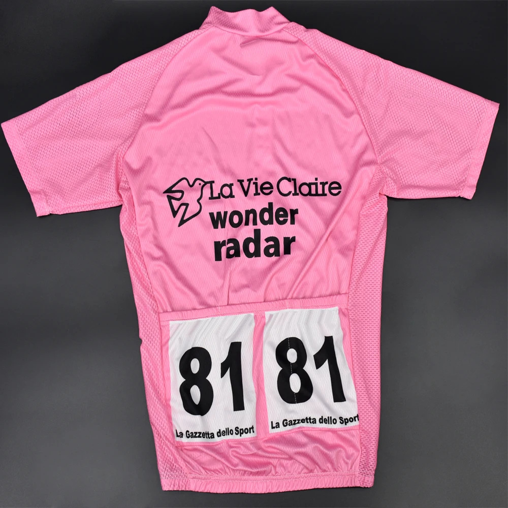 Новинка 2019 Мужская розовая велосипедная Джерси команды Pro Racing № 81 в стиле ретро