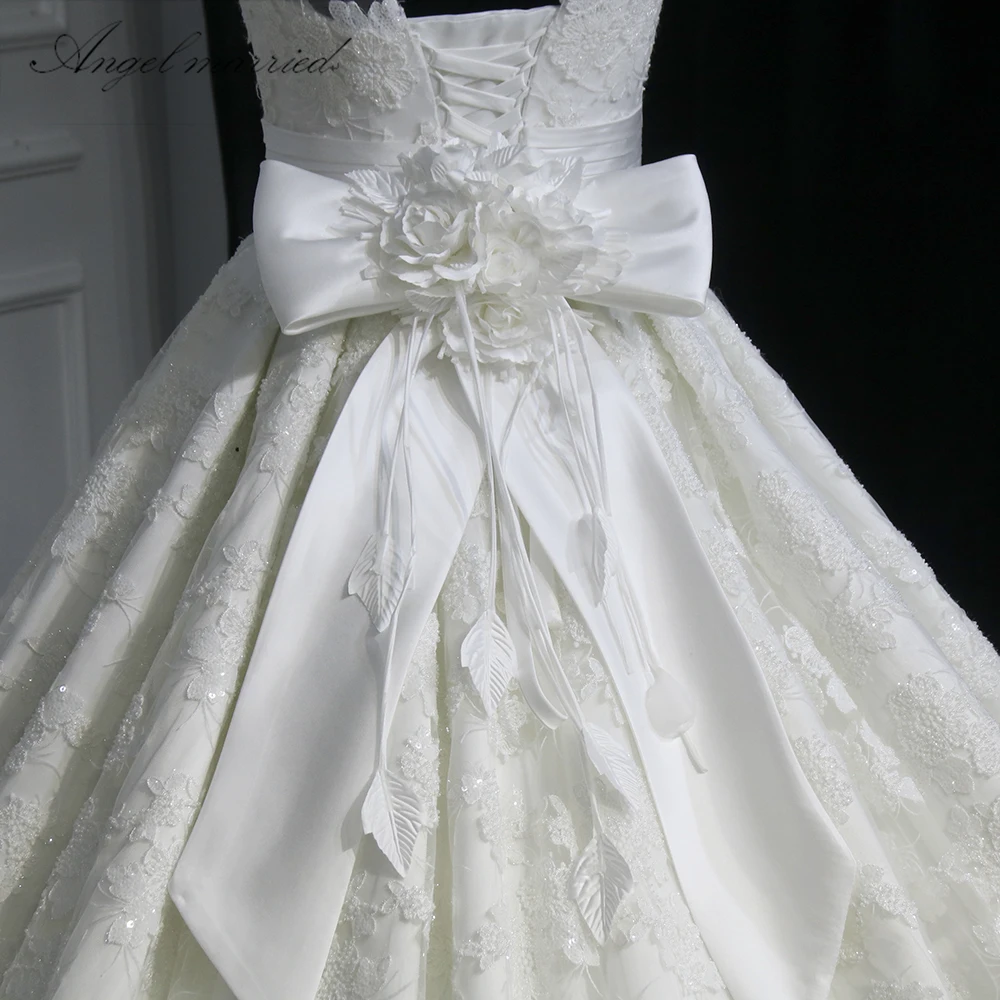Свадебное платье Angel свадебное с высоким воротом кружевное со шлейфом vestido de noiva