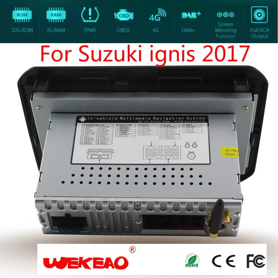 Wekeao 9 &quotCar Радио gps навигации PlayerFor Suzuki Ignis Поддержка Мультимедиа стерео аудио