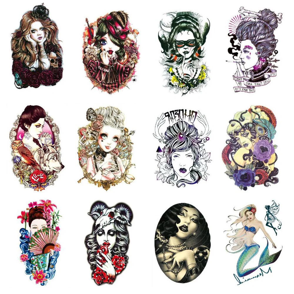 Мужские и женские водонепроницаемые временные тату наклейки боди арт модные