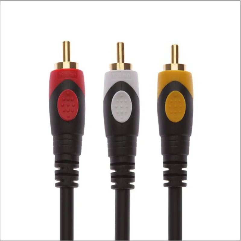 RCA кабель 3RCA папа Аудио Видео AV для DVD VCD ТВ усилитель проектор позолоченный штекер