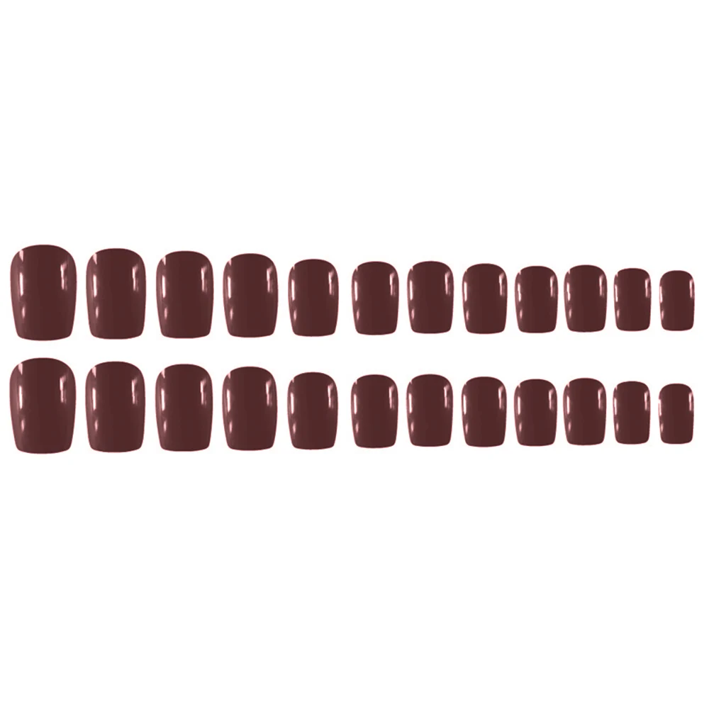 Wine red Накладные ногти 24 шт. 12 разных размеров Натуральные Французские короткие накладные ногти полностью покрывают акриловый искусственный инструмент для росписи ногтей - Цвет: Wine red