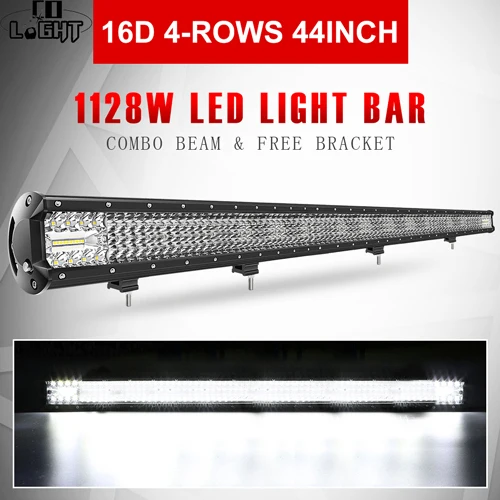 16D 44inch 1128W CO LIGHT 16D Lens 4-Rows 264W 336W 480W 696W 1128W Led Light 4x4 Offroad Bar Combo Led Bar for Offroad 4WD Truck Trailer 12V 24V - Цвет: 16D 44inch 1128W