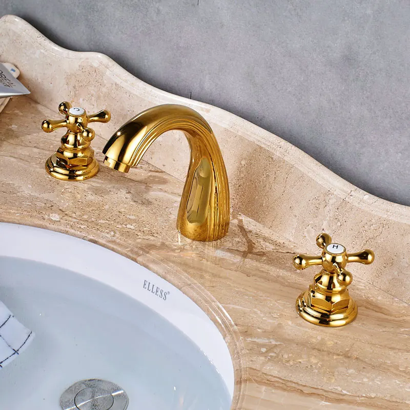 Uythner Большая скидка 3 шт. Новый дугообразный смеситель для раковины двойной