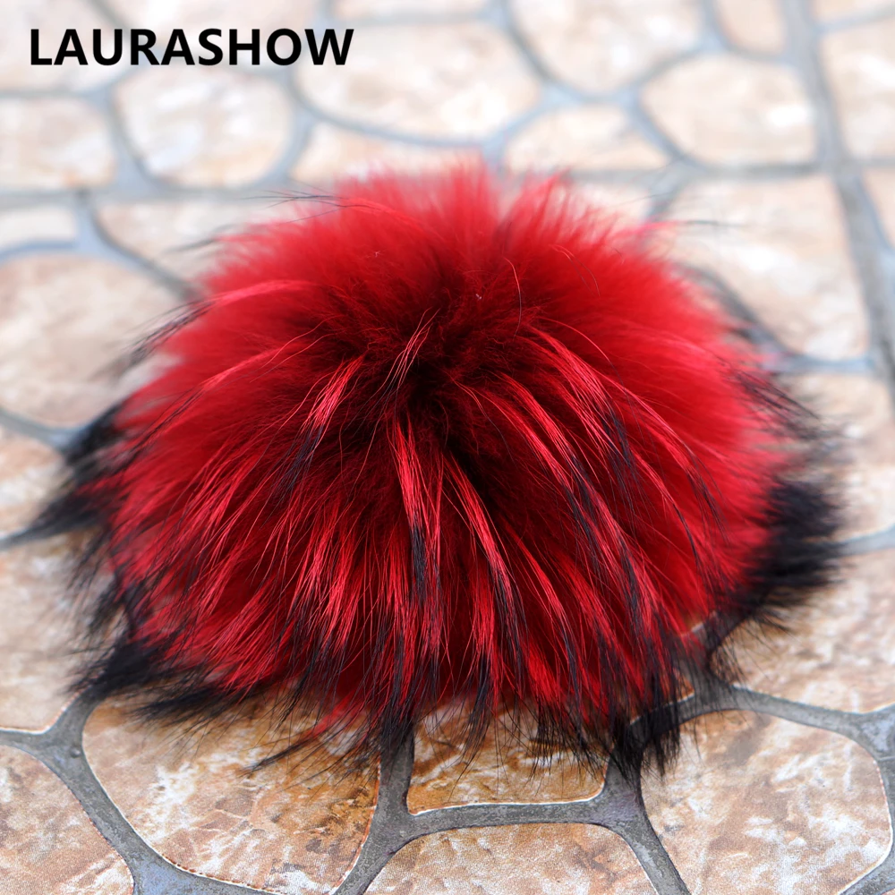 Aurashow/16-17 см, натуральный мех енота, норки, лисы, 6 шт./партия, разноцветные меховые зимние помпоны для обуви, сумка, шапка, меховая шапка, аксессуары