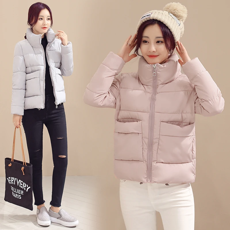 2018 куртка женская зимняя модная теплая плотная Короткая Стильная парка с