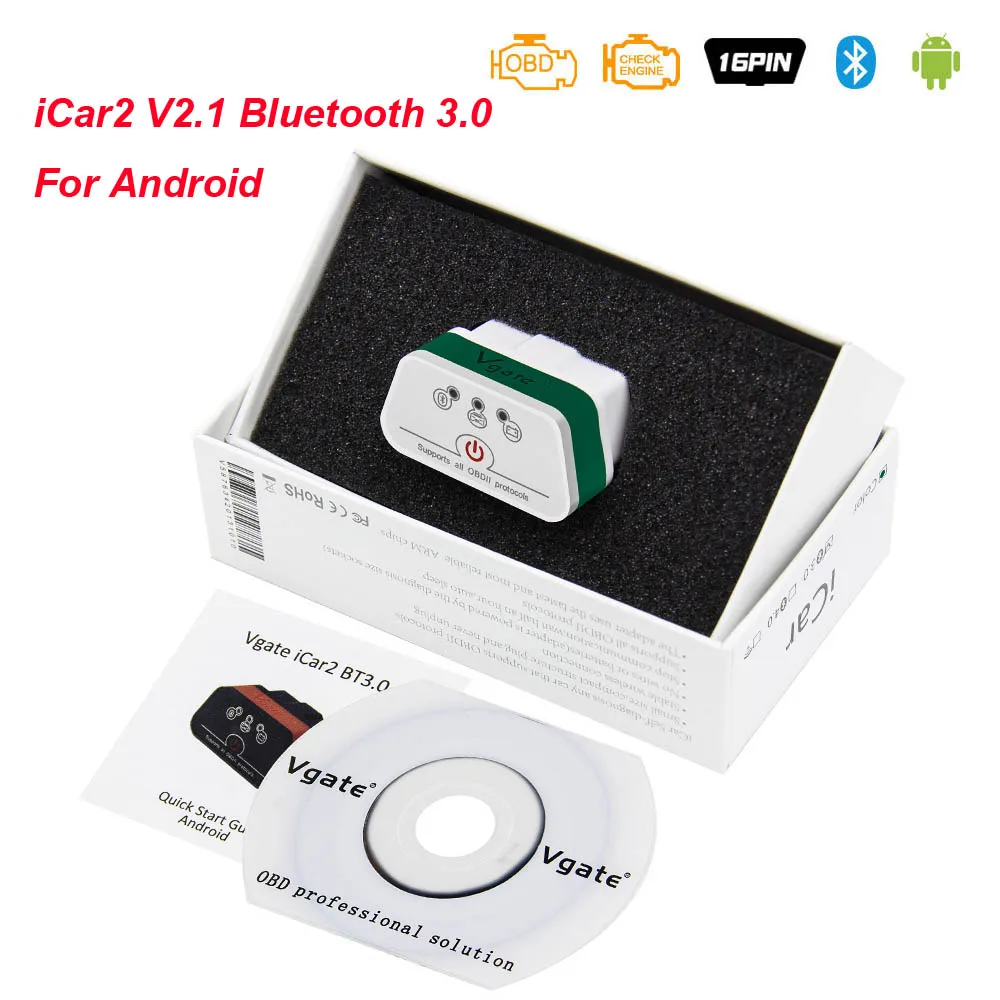 Vgate iCar2 ELM327 V2.1 OBD2 Bluetooth wifi сканер iCar 2 ELM 327 OBD 2 OBD2 автомобильный диагностический автоматический инструмент IOS/Android считыватель кодов - Цвет: BT 3.0 For Android