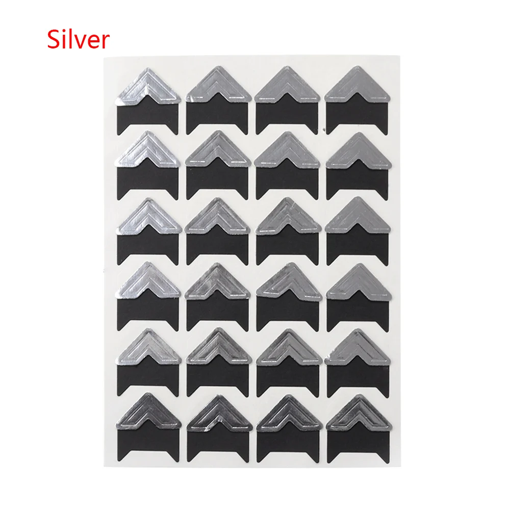 silver 72 шт. винтажный фотоальбом, карточка, рамка для картин, угловые протекторы, сделай сам, наклейка ручной работы, украшение для скрапбукинга, инструменты - Цвет: silver