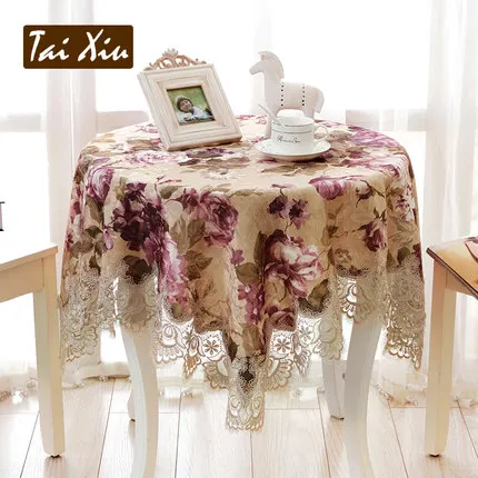 Европейская роскошная скатерть с вышивкой для обеденного стола кружевная ткань