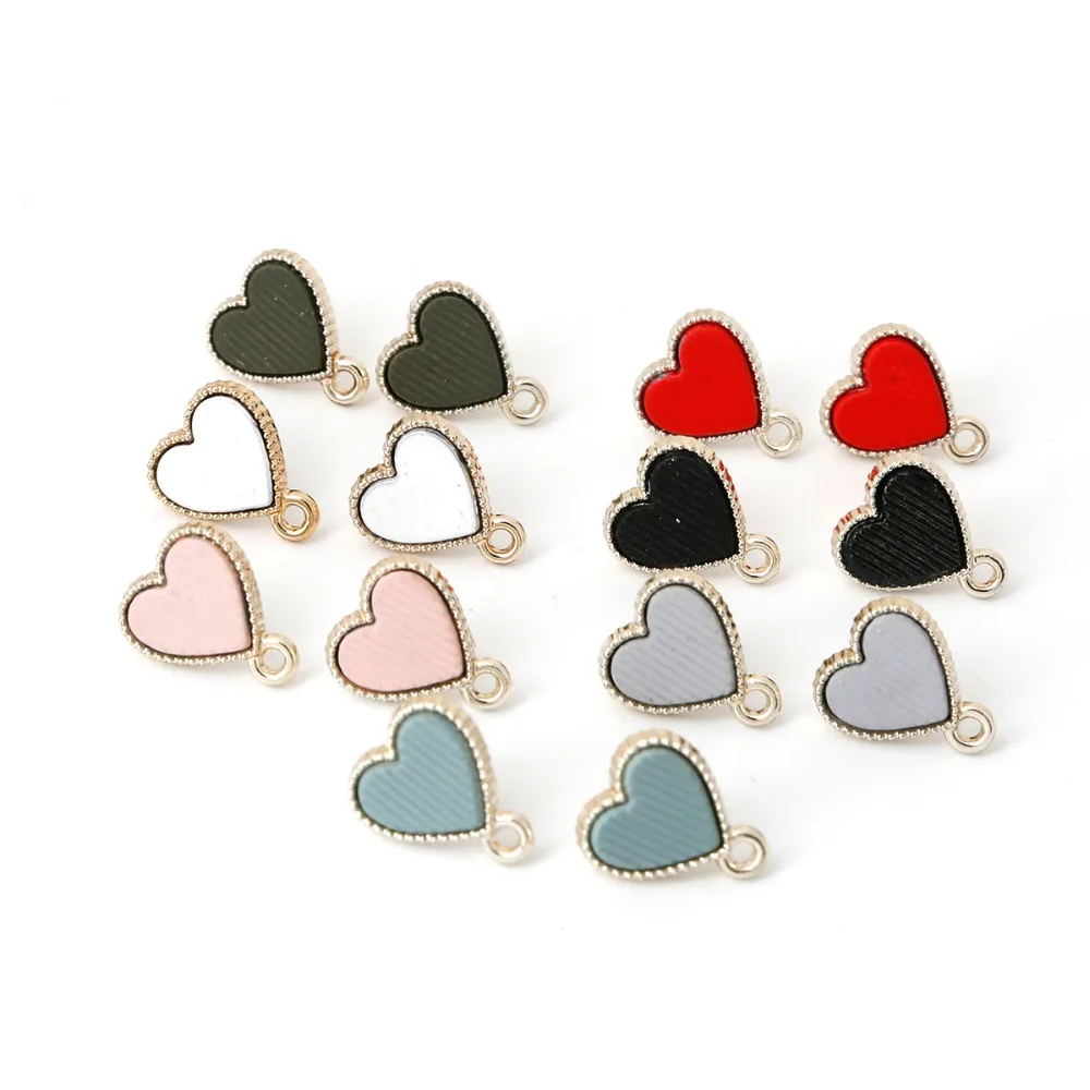 Модные металлические серьги в форме сердца эмалированные медные для девушек