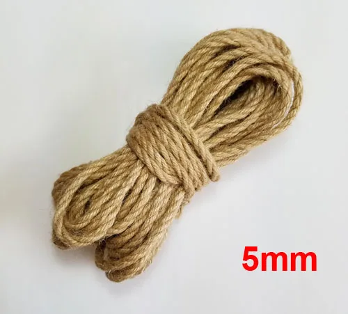 5mm Натуральная джутовая нить веревка шпагат веревки для макраме для украшения ручной работы DIY - Цвет: 5mm