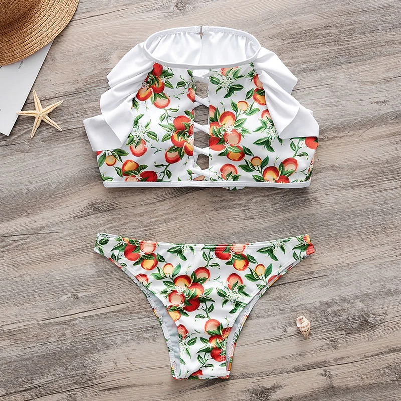 Bikinx бикини с цветочным принтом 2019 mujer купальники на шнуровке сексуальные для