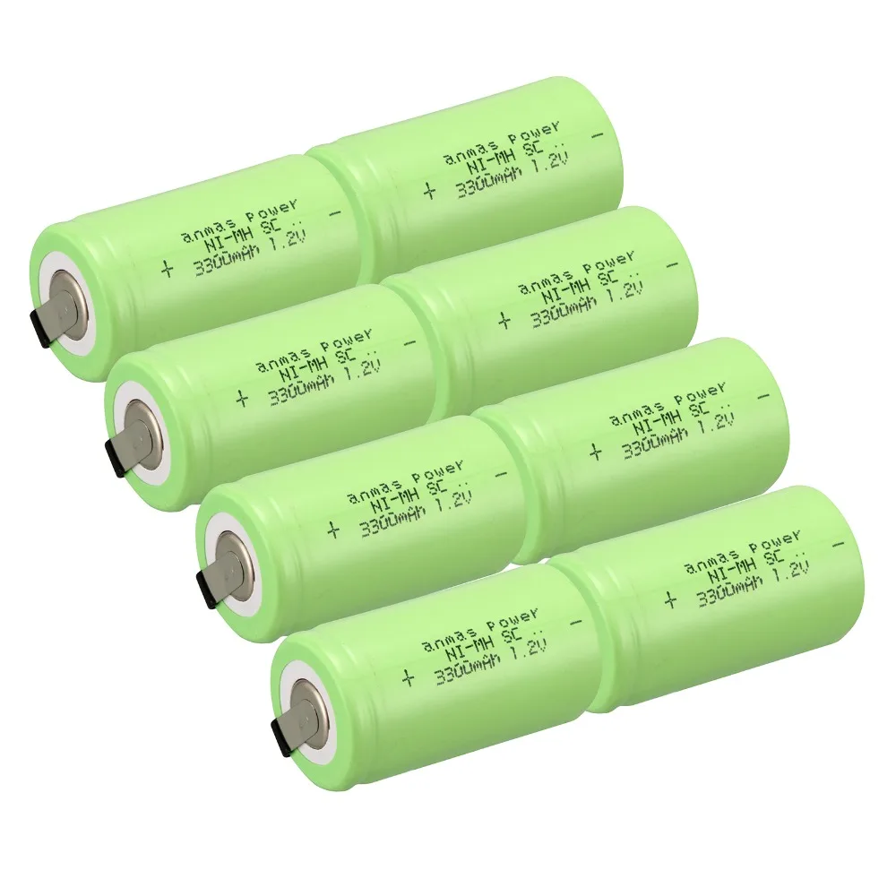 2 шт./лот Anmas power NIMH 1,2 V аккумулятор 3300mAH Ni-MH Sub C SC батареи аккумуляторная батарея