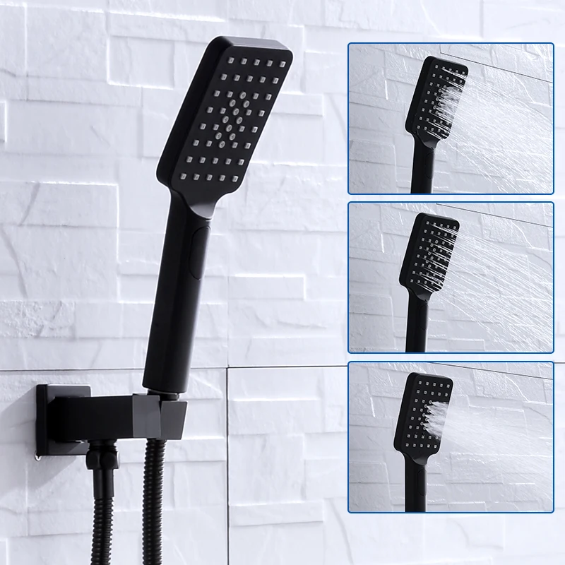 Черная насадка для душа, 3 функции, ручной для экономии воды, душ Grohe, дождевая насадка для душа, набор для ванной комнаты, Doucha Chuveiro Rocas