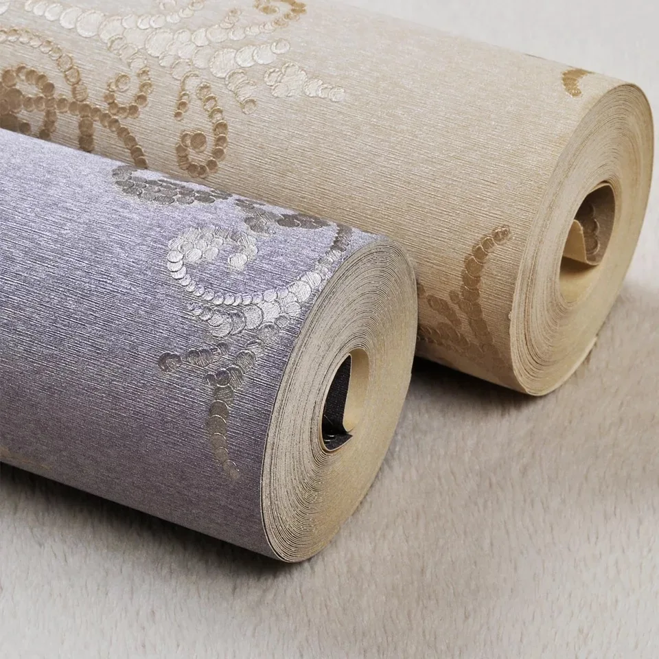 Тисненые европейские обои из дамасской стали водонепроницаемые золотые со