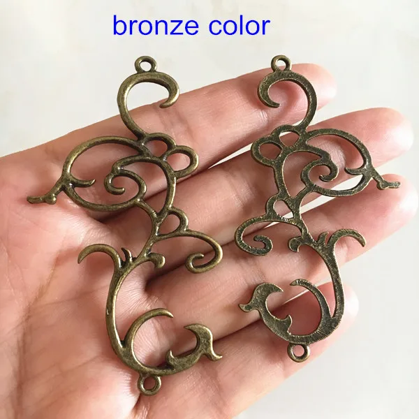 Бесплатная доставка 6 шт. изготовленных из филигранной латуни соединителей 65*38 мм