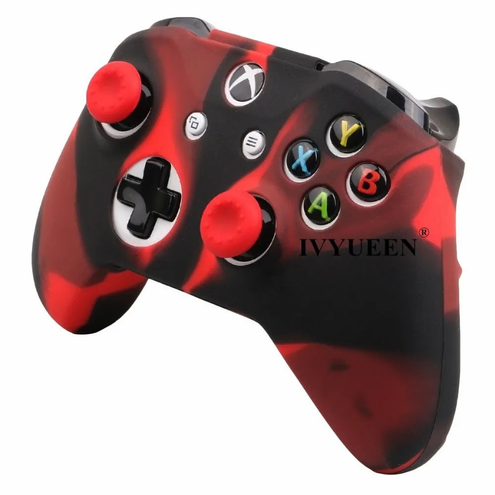 IVYUEEN Силиконовый чехол кожного покрова для microsoft Xbox One X S Slim контроллер с 20 x Стик ручка шапки-10 видов цветов