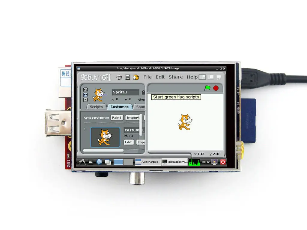 3.5&quot Raspberry Pi B B+ TFT LCD Touch Screen Display Monitor 480x320 + Case Heatsink | Электронные компоненты и